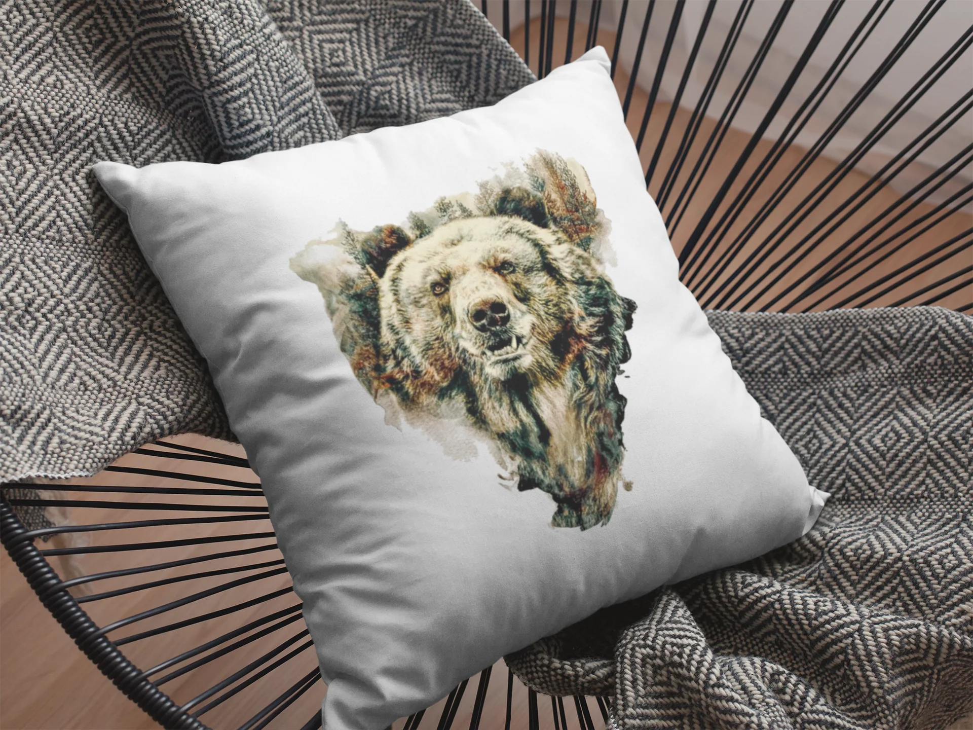Bear Printed Cushion - Image 2