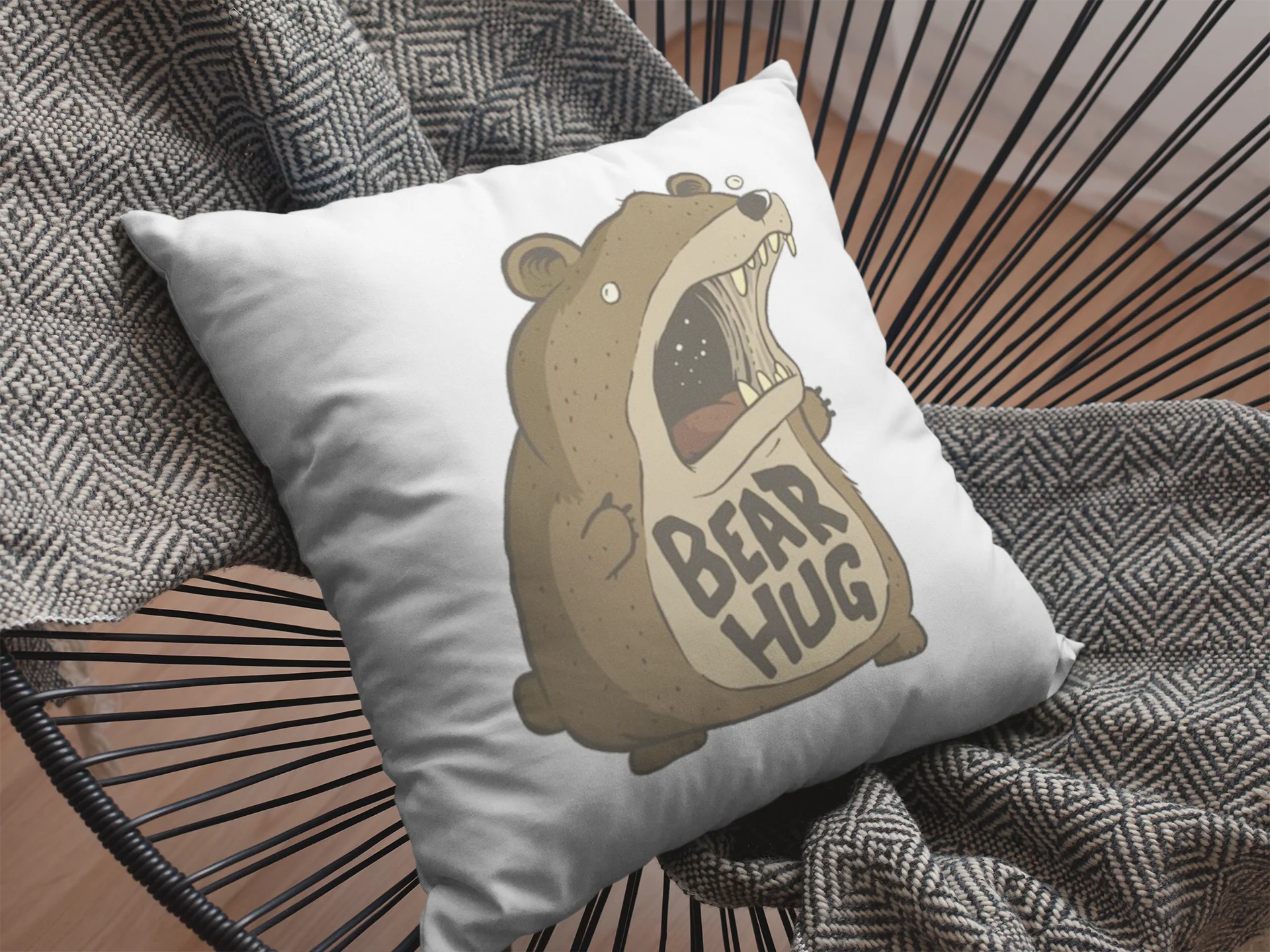Bear Hug  Printed Cushion - Image 2