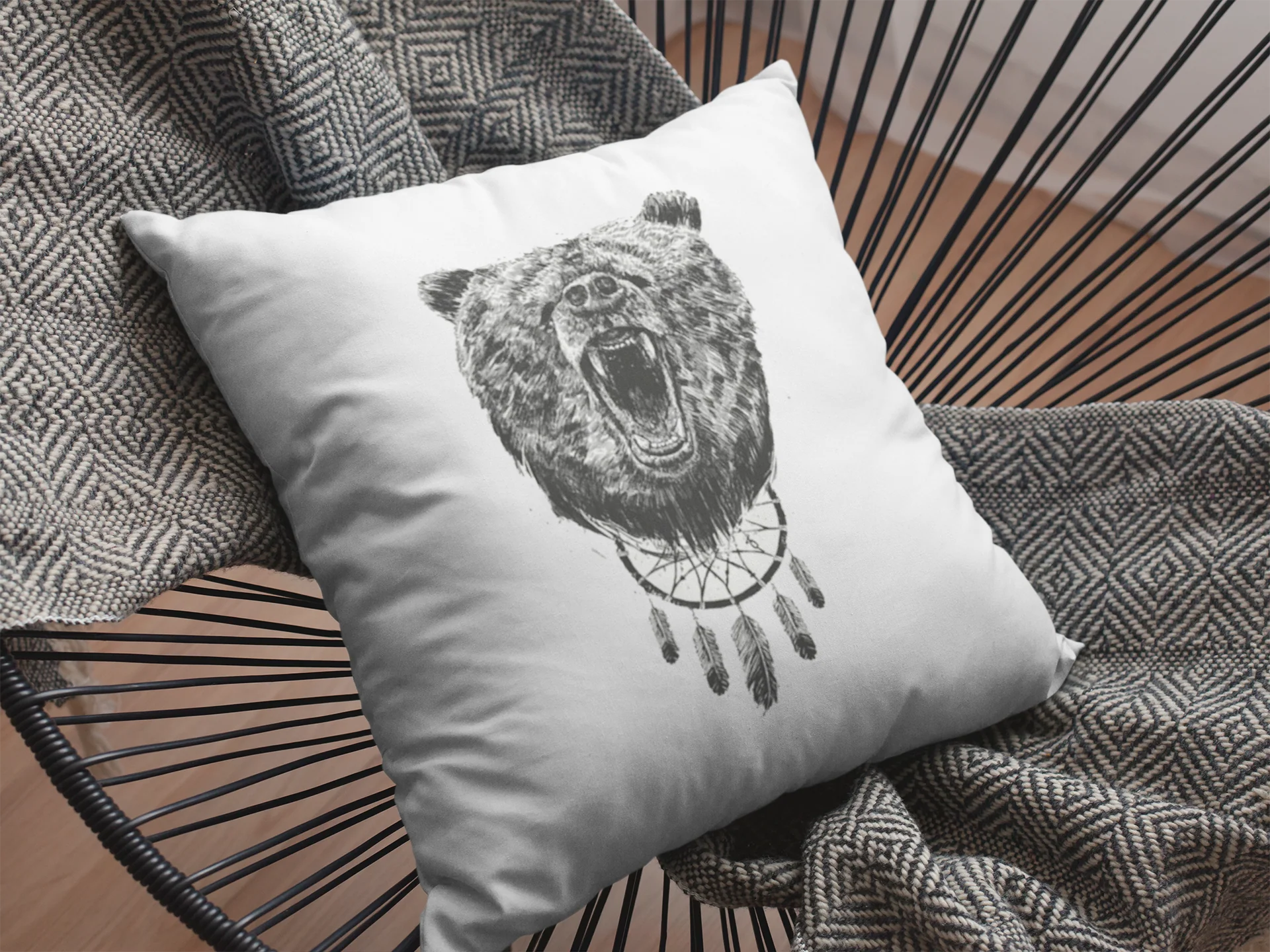 The Bear Printed Cushion - Image 2