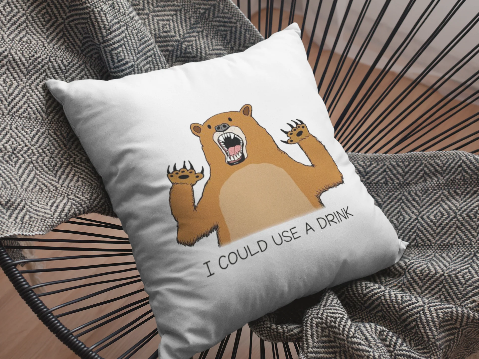 I Could Use A Drink Printed Cushion - Image 2