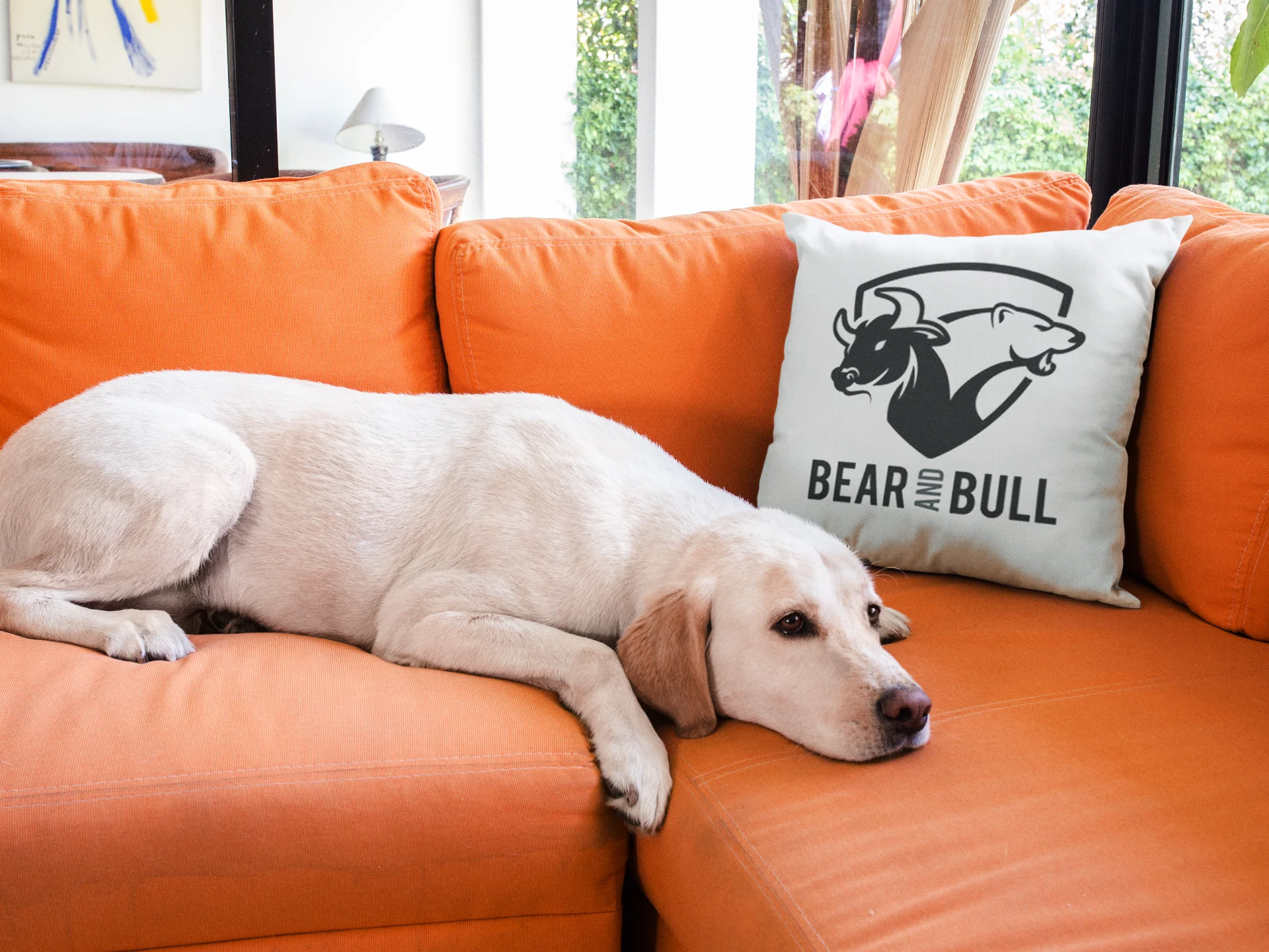 Bull And Bear Printed Cushion - Image 2