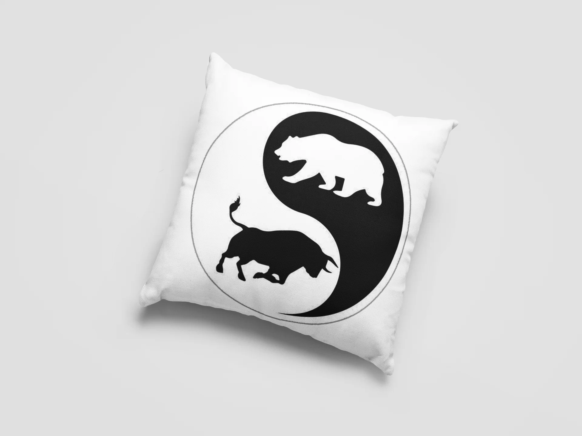Bull Vs Bear Printed Cushion
