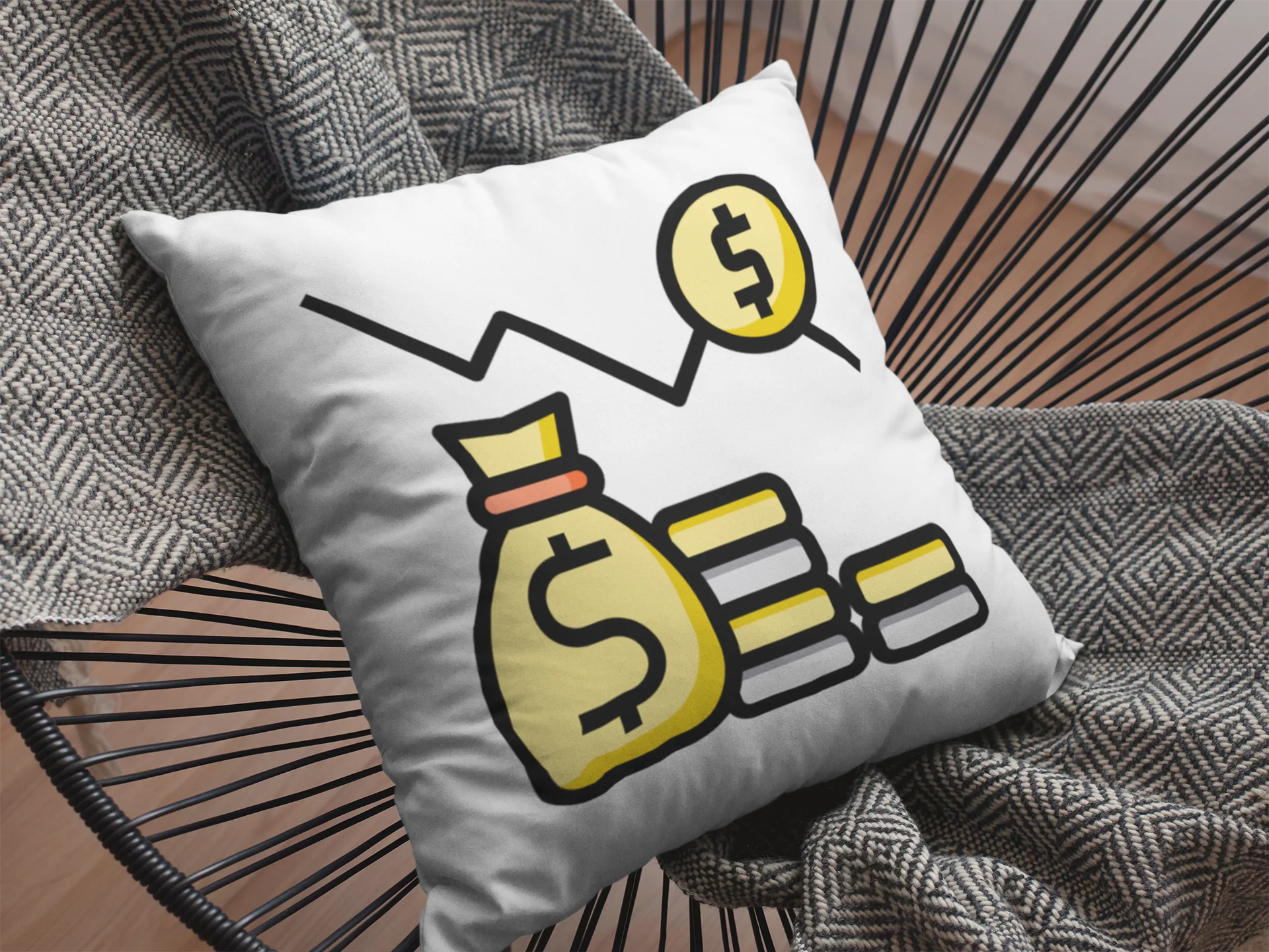 Stock Market Printed Cushion - Image 3