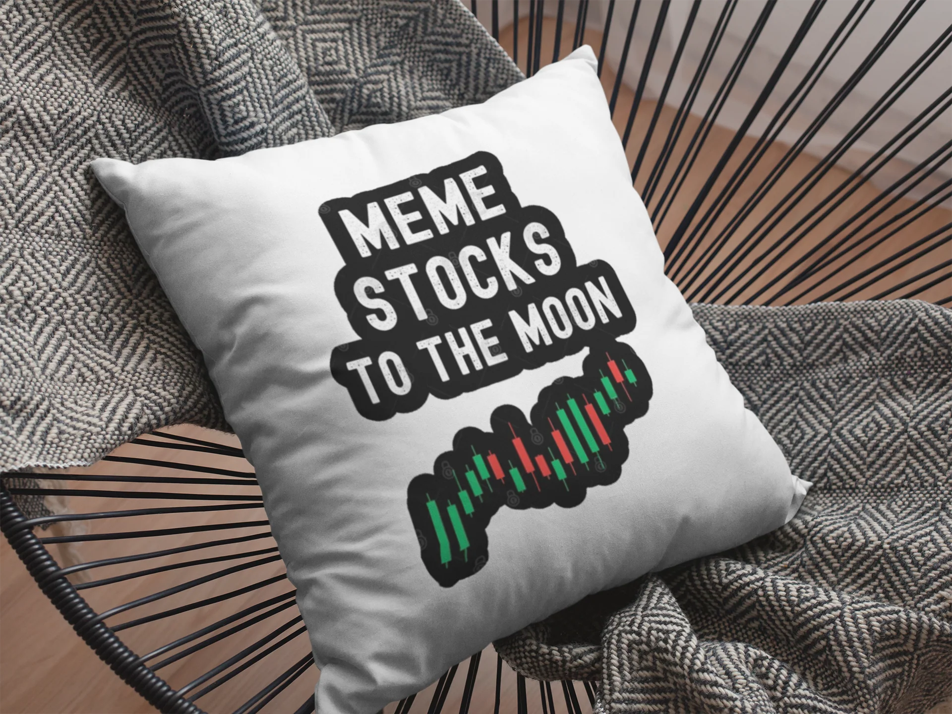 Stock Market Printed Cushion - Image 2
