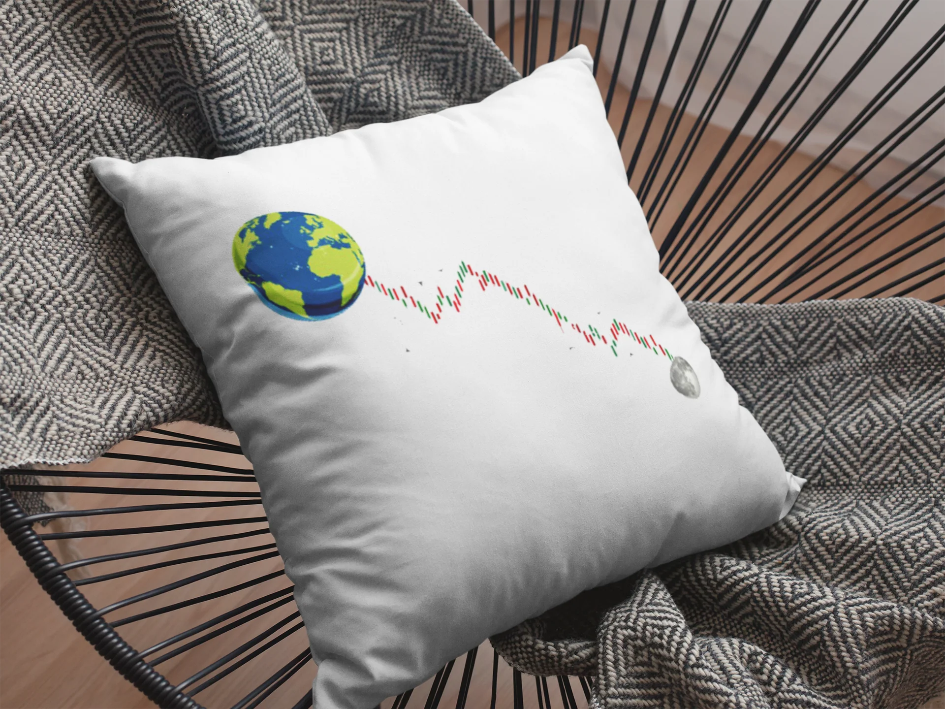Stock Market Printed Cushion - Image 2