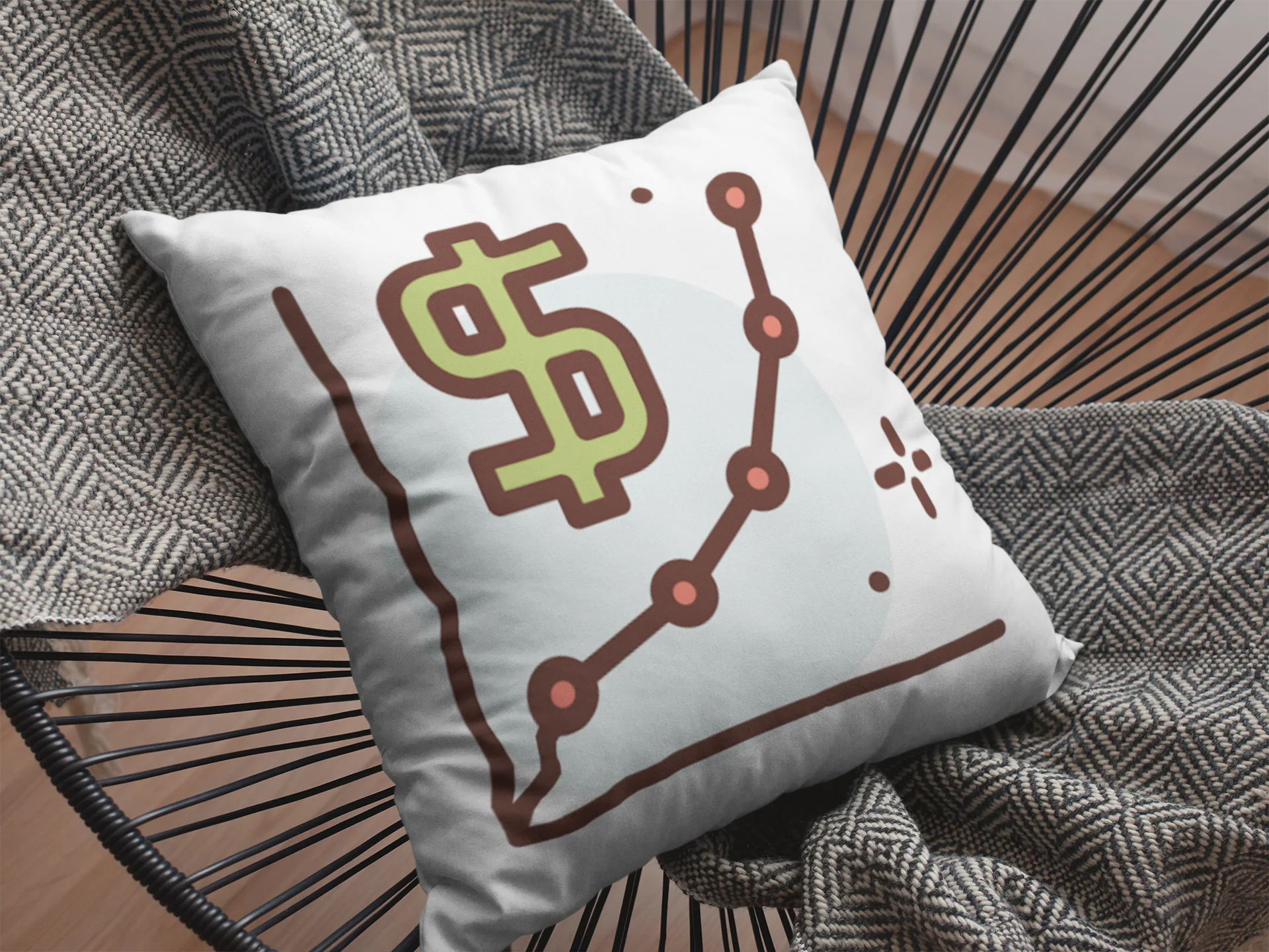 Stock Market Printed Cushion - Image 2