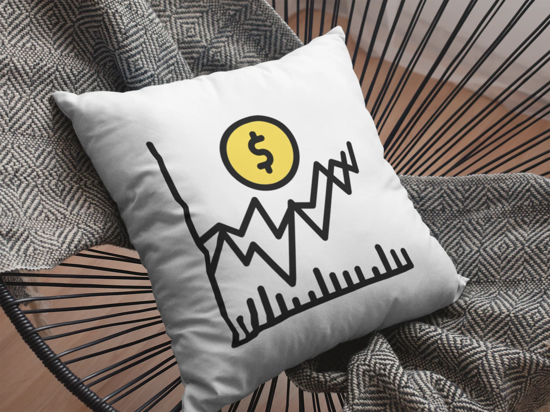 Stock Market Printed Cushion - Image 2
