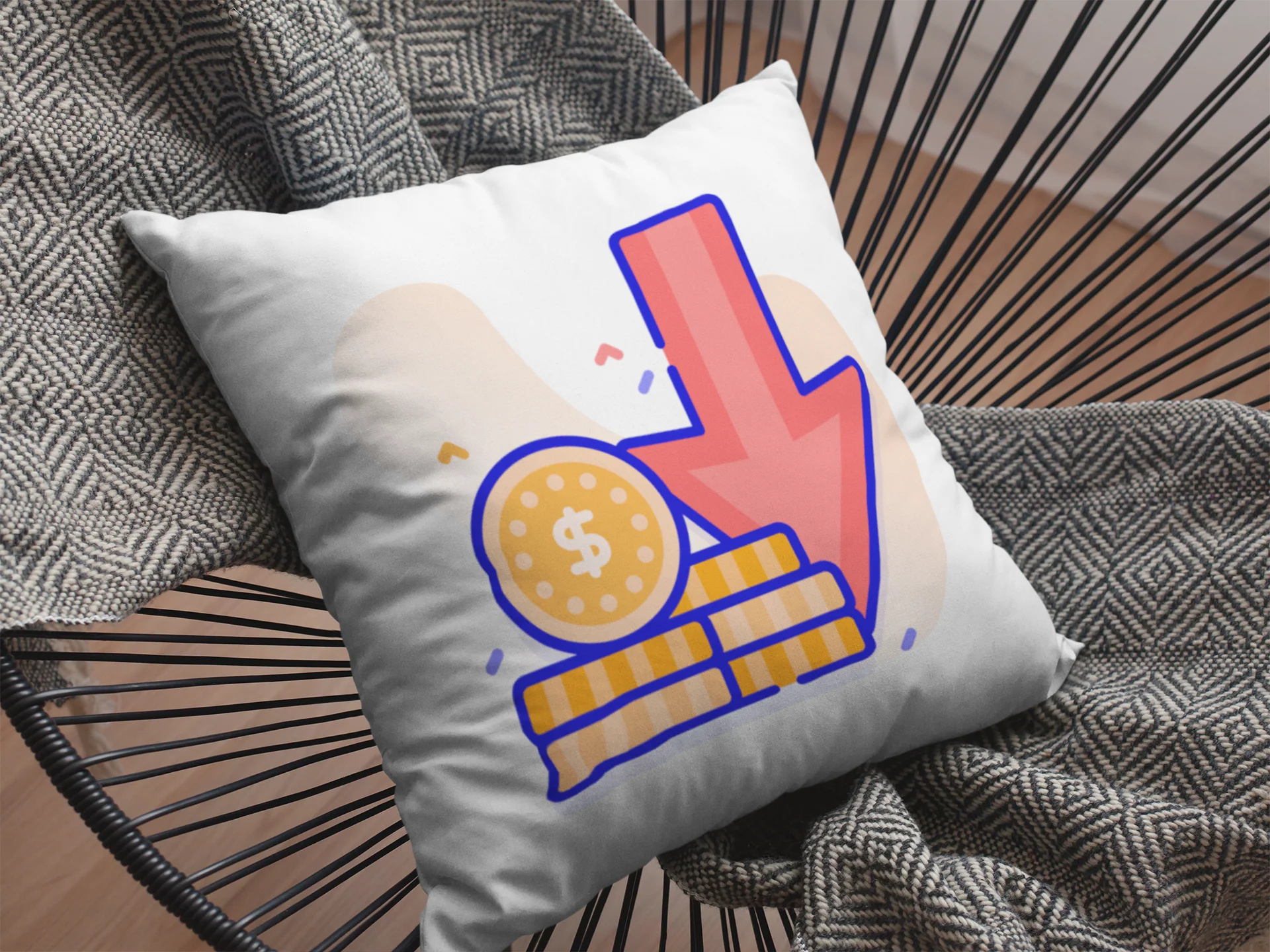 Stock Market Printed Cushion - Image 2