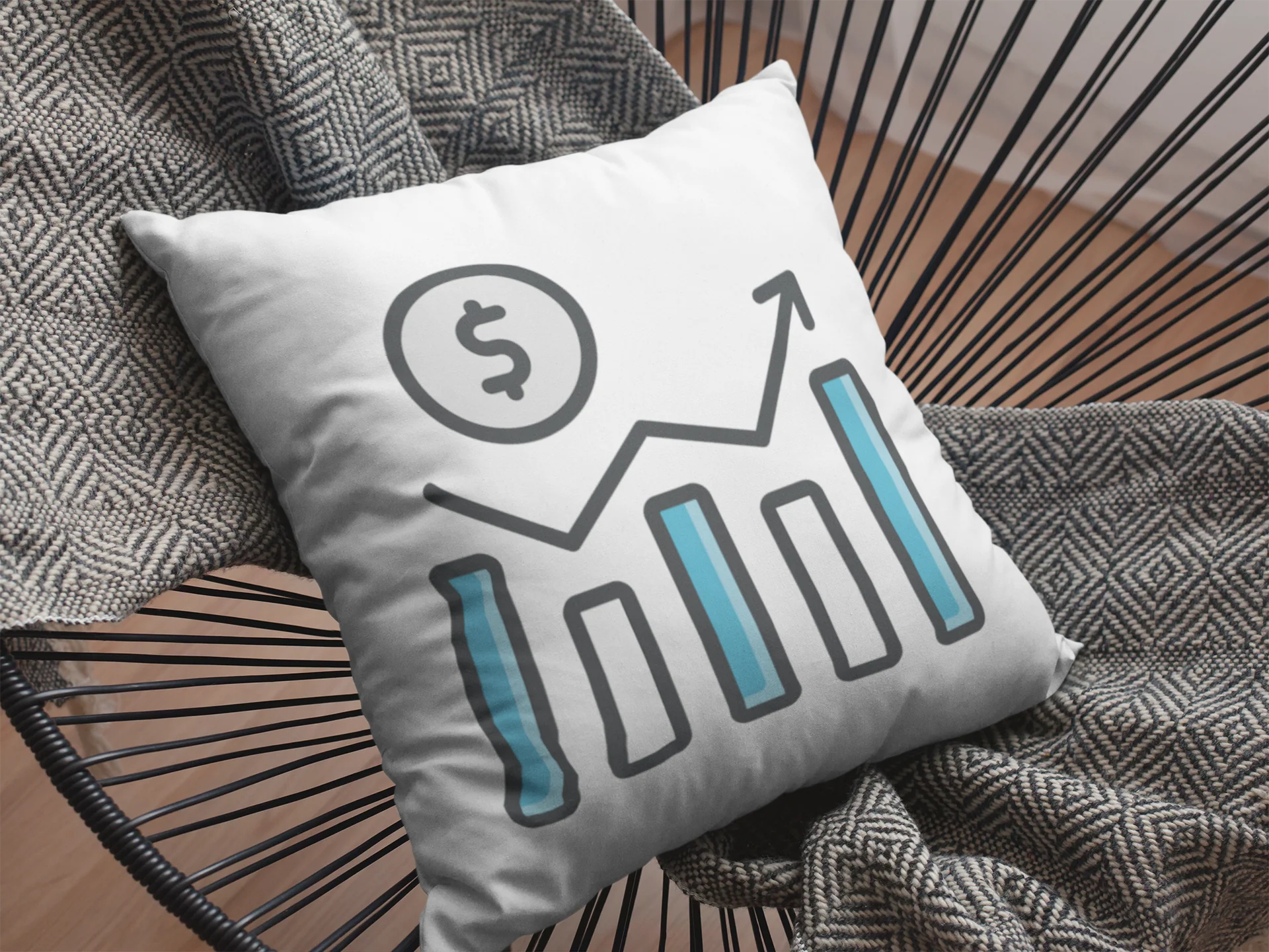 Stock Market Printed Cushion - Image 2
