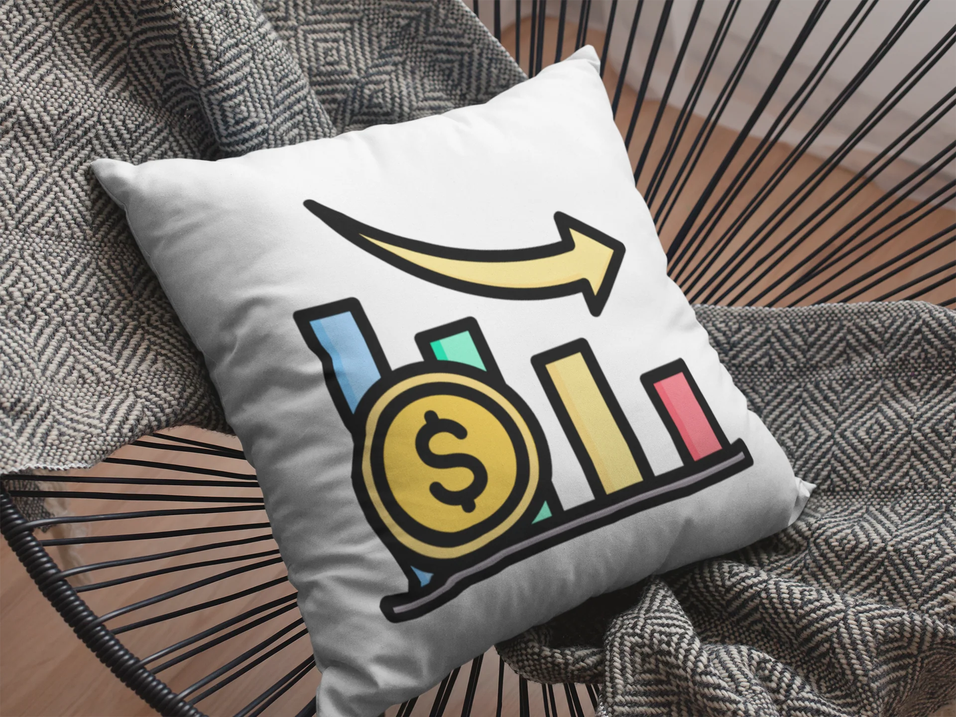 Stock Market Printed Cushion - Image 2