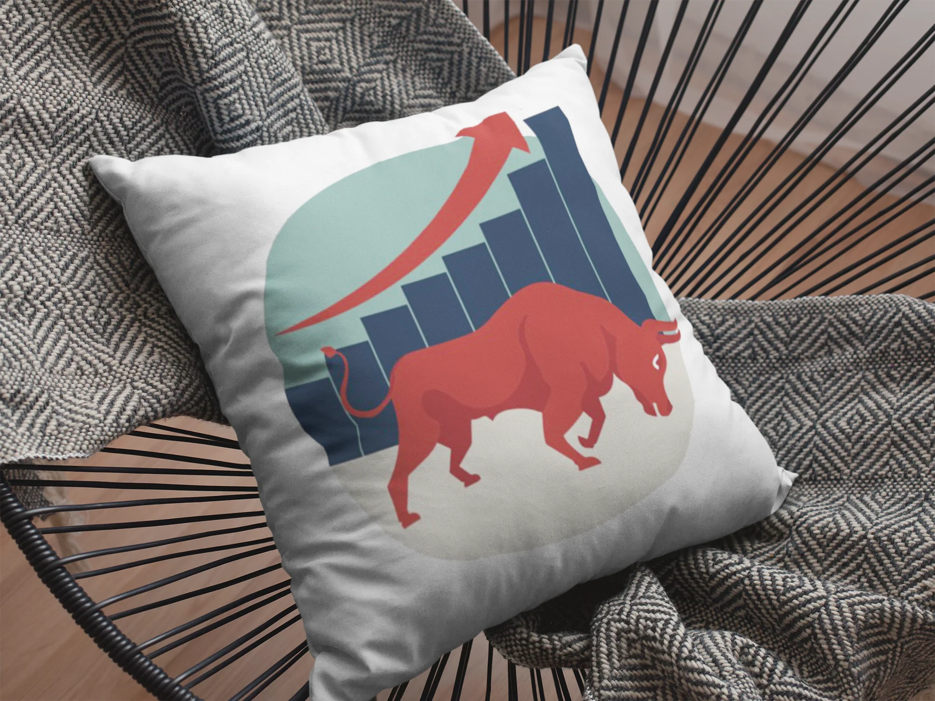 Stock Market Printed Cushion - Image 2