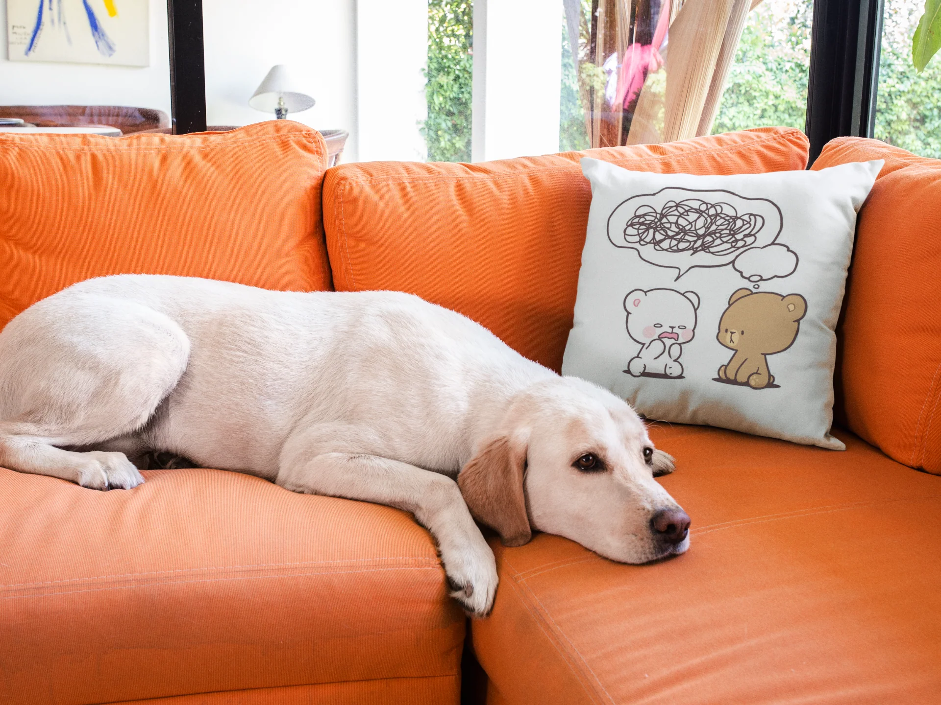 Mocha Bear Printed Cushion - Image 3