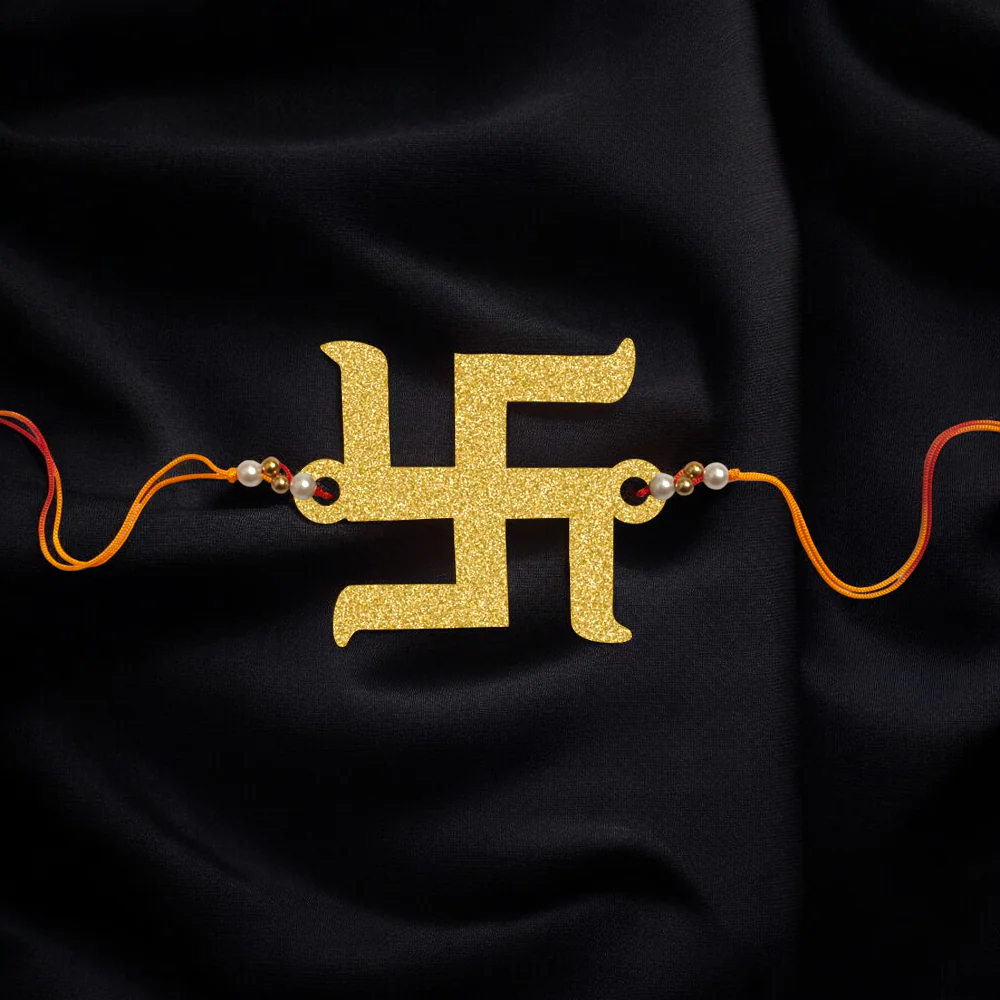 Swastika Wooden Rakhi - Image 2