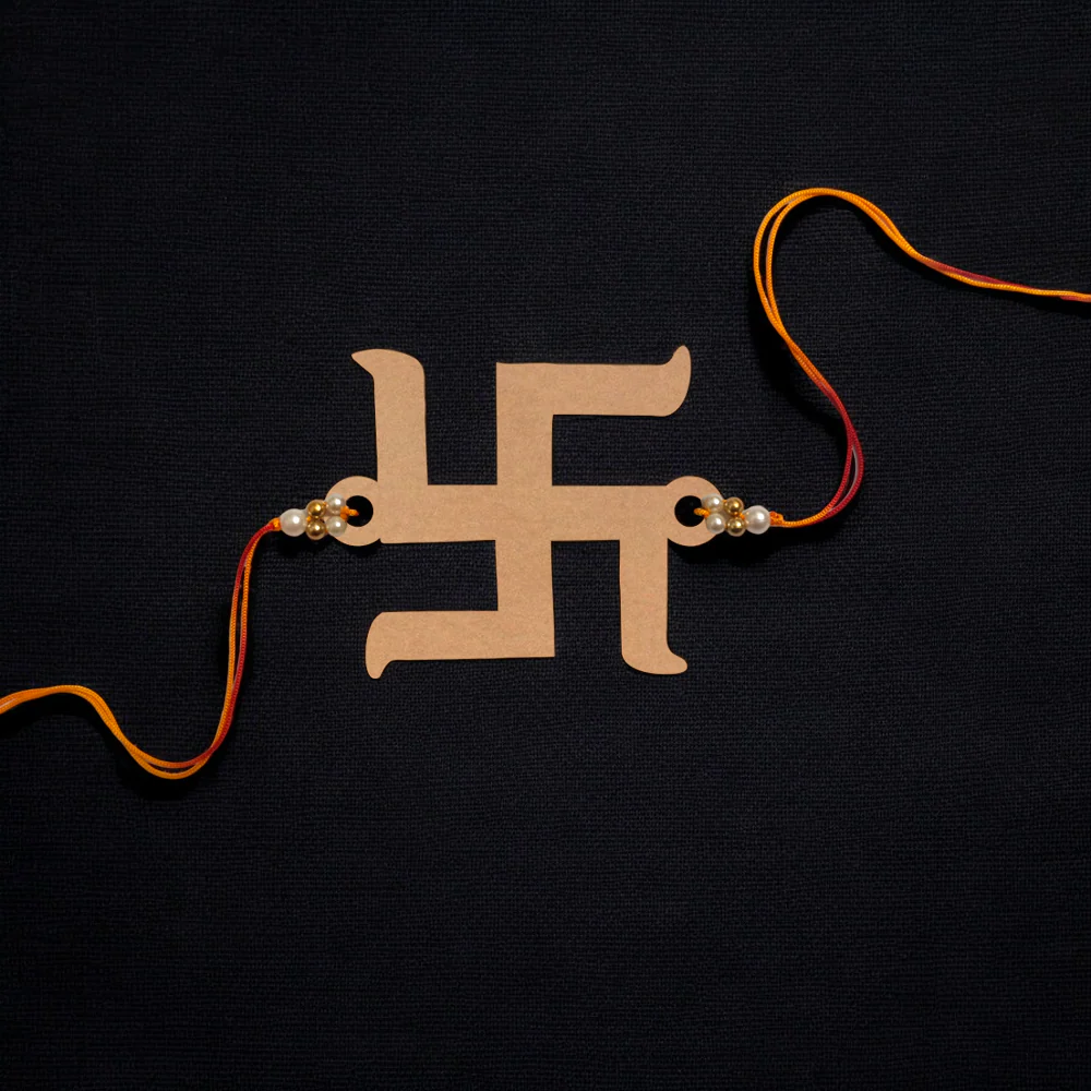 Swastika Wooden Rakhi - Image 3
