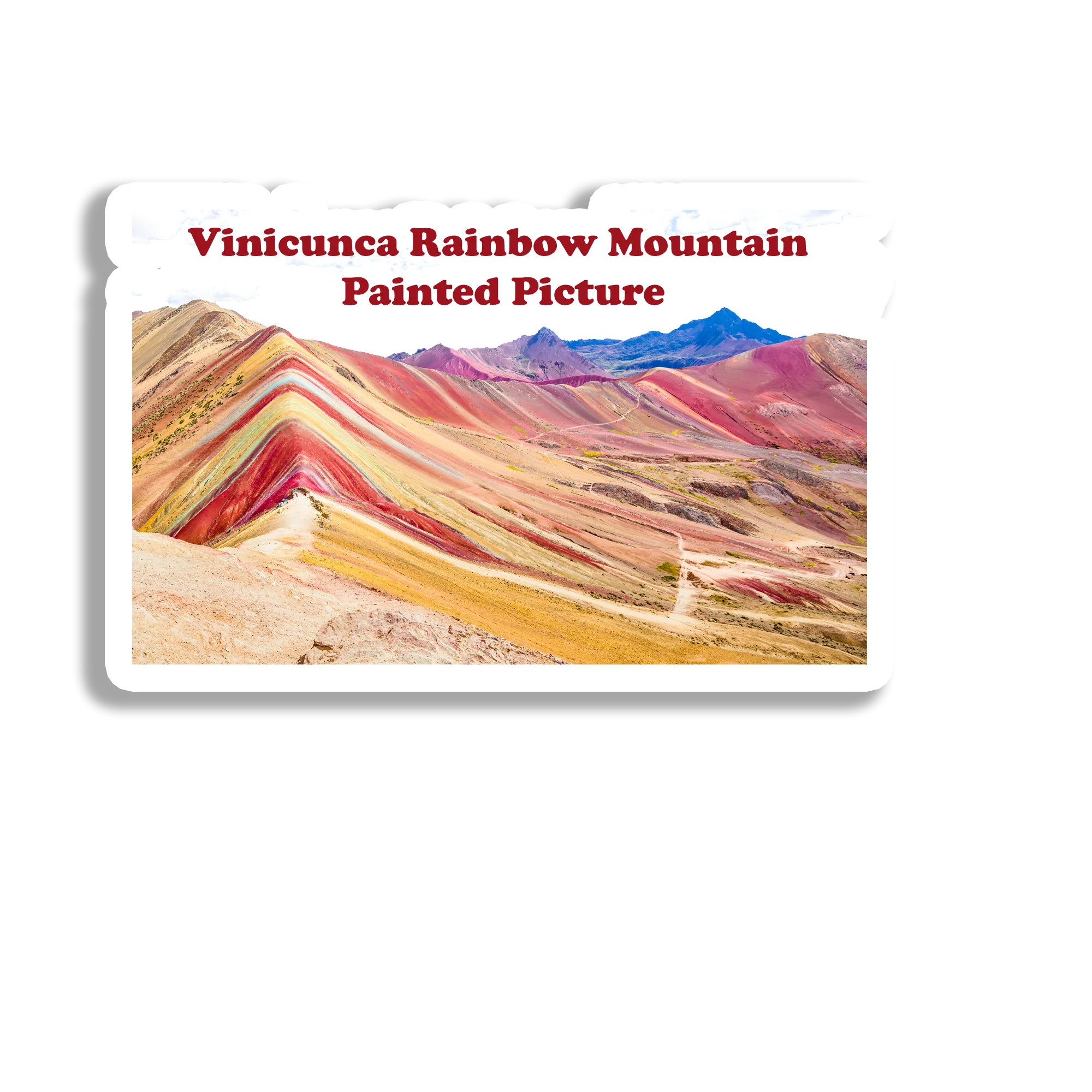 Vinicunca Rainbow Mountain Souvenir Fridge Magnet