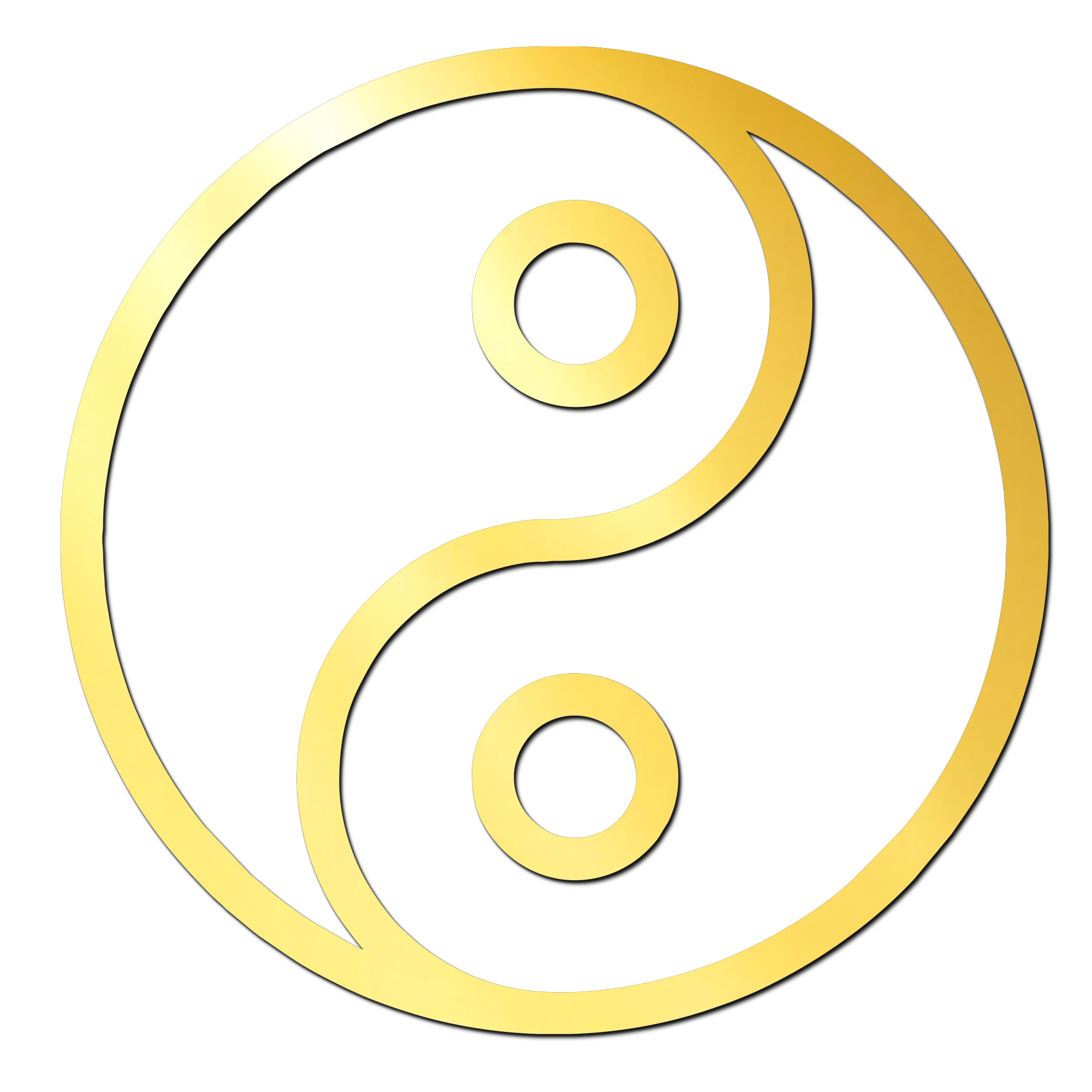 Yin Yang 2 Golden Acrylic Cutout for Resin Art / Art and Craft